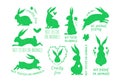 Vector set of cruelty free badges with a rabbit Not Tested on Animals, Cruelty Free Badges.