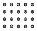 Vector set of crypto currency flat icons.