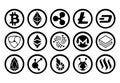 Set Of Cryptocurrency Icons On Coins Isolated Royalty Free Stock Photo