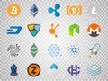 Vector set of cryptocurrency icons.