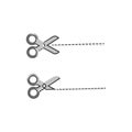 Vector set cut line icon with scissors cartoon style on white isolated background Royalty Free Stock Photo