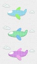 Vector set of cute baby clip art airplanes for scrapbook or baby shower Royalty Free Stock Photo