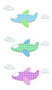 Vector set of cute baby clip art airplanes for scrapbooking or baby shower Royalty Free Stock Photo