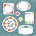 Vector set of cute bright colorful buttons tags and stickers Royalty Free Stock Photo