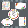 Vector set of cute bright colorful buttons tags and stickers Royalty Free Stock Photo