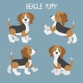 Vector set with cute cartoon dog puppies Royalty Free Stock Photo