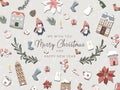 Vector set of cute Christmas elements Royalty Free Stock Photo