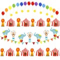 Vector Set of Cute Circus Themed Images