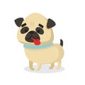 Vector set of cute dogs pugs for cards, banners and posters