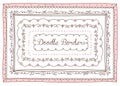 Vector set of cute doodle frames and borders. Hand drawn design element for little princess.