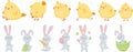 Vector set of cute Easter animals Royalty Free Stock Photo