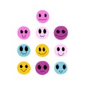 Vector set of cute emoticons Royalty Free Stock Photo