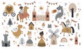 vector set of cute fairy tale images