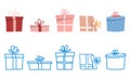 Vector set of cute gift boxes in pastel colors