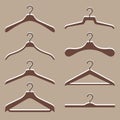 Vector set of cute hanger clothes