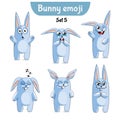 Vector set of cute rabbit characters. Set 5 Royalty Free Stock Photo