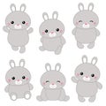 Set of cute rabbits Royalty Free Stock Photo