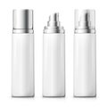 Vector set - 3d realistic white spray bottles.