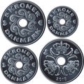Vector set danish krone coins Royalty Free Stock Photo