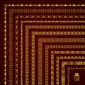 Vector set of decorative corner borders and frames in gold