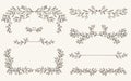 Vector set of decorative elements, border and page rules frame Royalty Free Stock Photo