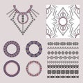 Vector set of decorative elements for fashion in ethnic style Royalty Free Stock Photo