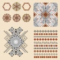 Vector set of decorative elements for fashion in ethnic style Royalty Free Stock Photo