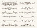 Vector set of decorative elements, frame and line vintage style Royalty Free Stock Photo