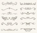 Vector set of decorative elements, frame and line vintage style Royalty Free Stock Photo