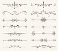 Vector set of decorative elements, line and page rules frame Royalty Free Stock Photo