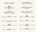 Vector set of decorative elements, line and page rules frame Royalty Free Stock Photo