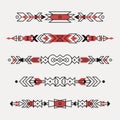 Vector set of decorative ethnic borders