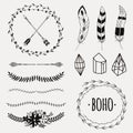 Vector set with decorative ethnic elements Royalty Free Stock Photo