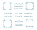 Vector set of decorative frames, borders and dividers in vintage retro style Royalty Free Stock Photo