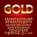 Vector set of decorative gold letters, symbols and numbers