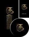 Vector set of design elements for coffee house Royalty Free Stock Photo