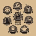 Vector set of design elements for coffee house Royalty Free Stock Photo