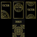 Vector set of design elements, labels and frames for packaging for luxury products in vintage style - places and frames Royalty Free Stock Photo