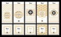 Vector set of design elements, labels ,icon, frames ,for packaging, design of luxury products. Made with golden foil Royalty Free Stock Photo