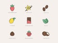 Vector set of design elements, logo design template, icons and badges of different flavor