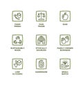 Vector set of icons for oganic cosmetic and product Royalty Free Stock Photo