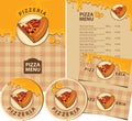 Vector set of design elements for pizzeria