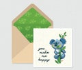 Vector set for design. Envelope and card with cute Koala Royalty Free Stock Photo