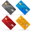 Vector Set of detailed credit cards, on white. Credit card vector illustration. Business Solution.