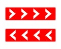 Vector set of detour signs from the right and detour from the left. Left detour icon. Detour icon from the right. Set of Royalty Free Stock Photo