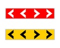 Vector set of detour signs from the right and detour from the left. Left detour icon. Detour icon from the right. Set of Royalty Free Stock Photo