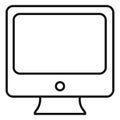 Vector Set of Device Icons. Personal Computer, Monitor, Laptop, Tablet PC, Smartphone and Cellphone Royalty Free Stock Photo