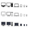 Vector Set of Device Icons. Royalty Free Stock Photo