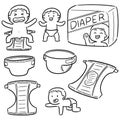 Vector set of diaper