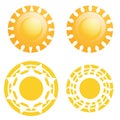 Vector Set Of Different Abstract Suns Isolated